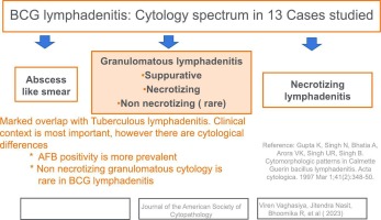 The spectrum of cytological findings in patients with BCG lymphadenitis: A series of 13 cases