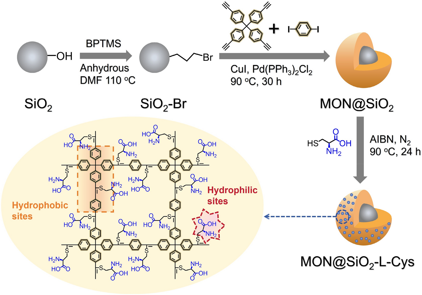 Modification of Microporous Organic Network with Amino Acid for HILIC/RPLC Mixed-Mode High-Performance Liquid Chromatography