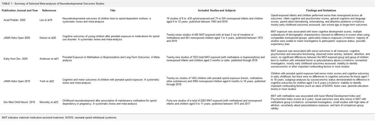 Prenatal Opioid Exposure and Neurodevelopmental Outcomes