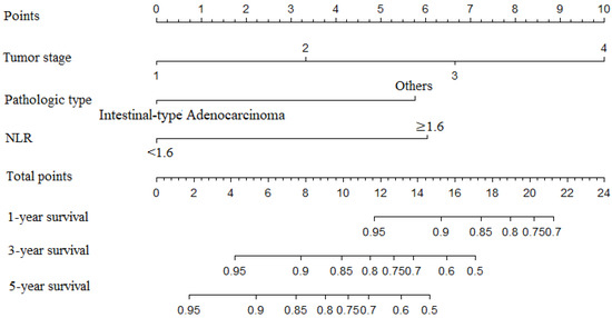 JPM, Vol. 13, Pages 86: Prognostic Nomogram Combining Preoperative Neutrophil to Lymphocyte Ratio and Clinicopathologic Features for Gastric Cancer Patients after Distal Radical Gastrectomy: Based on Propensity Score Matching