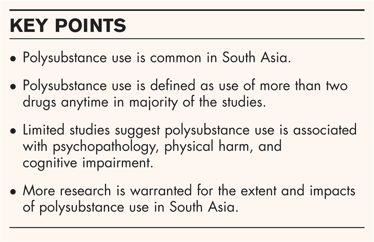 Polysubstance use in South Asia