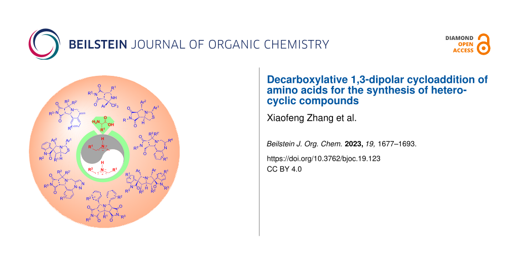 Decarboxylative 1,3-dipolar cycloaddition of amino acids for the synthesis of heterocyclic compounds