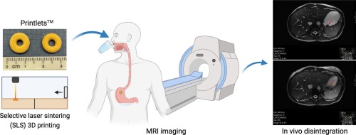 Visualizing disintegration of 3D printed tablets in humans using MRI and comparison with in vitro data